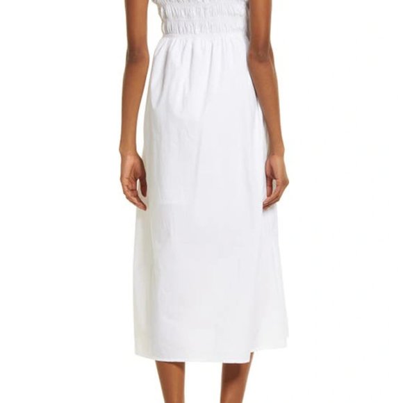 FRENCH CONNECTION Isla Organic Cotton Midi Dress In Linen White - Picture 4 of 7